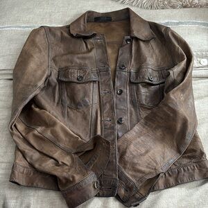 The ROW lamb leather jacket size S made in USA see stain under back collar
